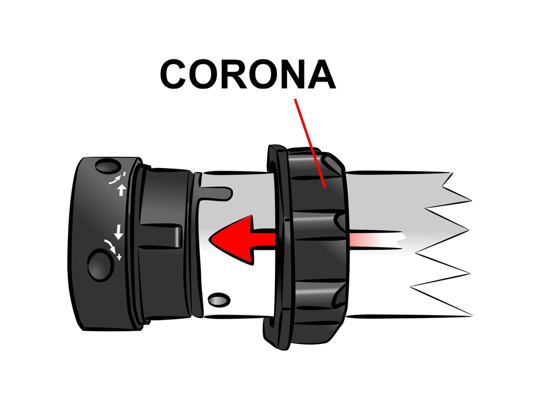 montare la corona sul motore